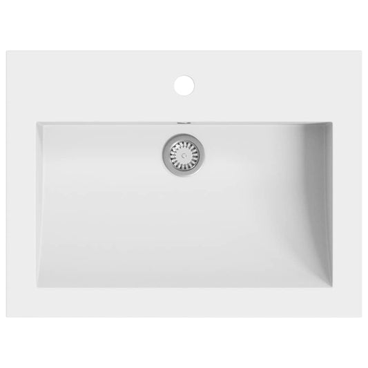 142964 vidaXL Granite Basin 600x450x120 mm White