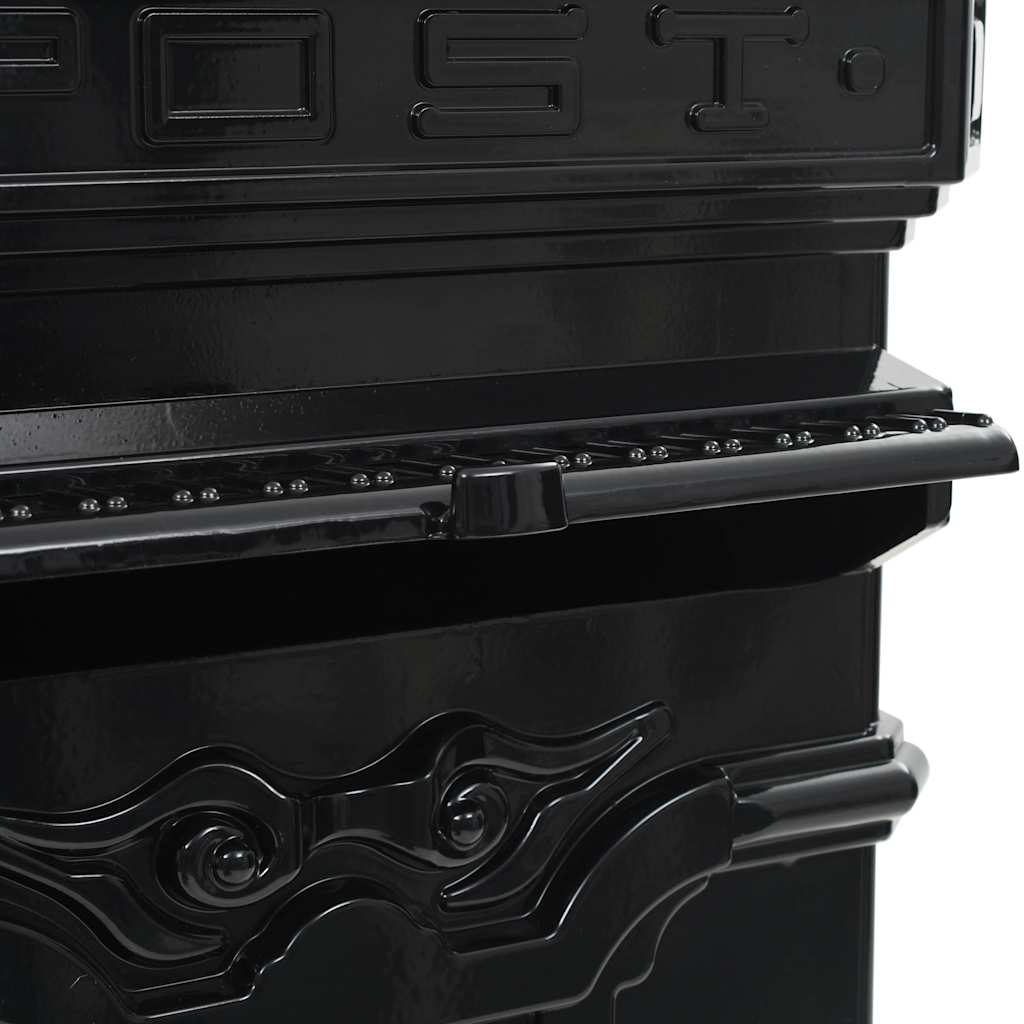 43888 vidaXL Pillar Letterbox Aluminium Vintage Style Rustproof Black