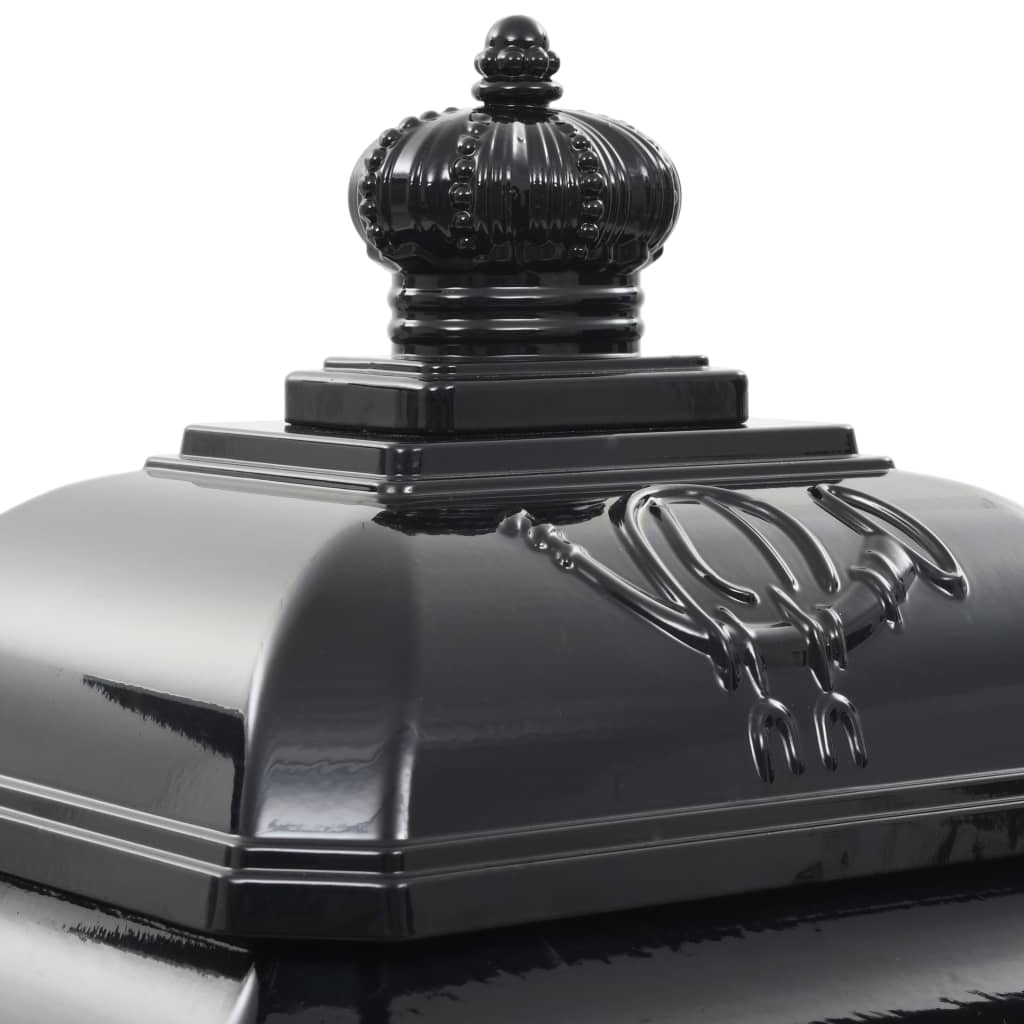 vidaXL Pillar Letterbox | Black | Cast Aluminium | Standard | Locks