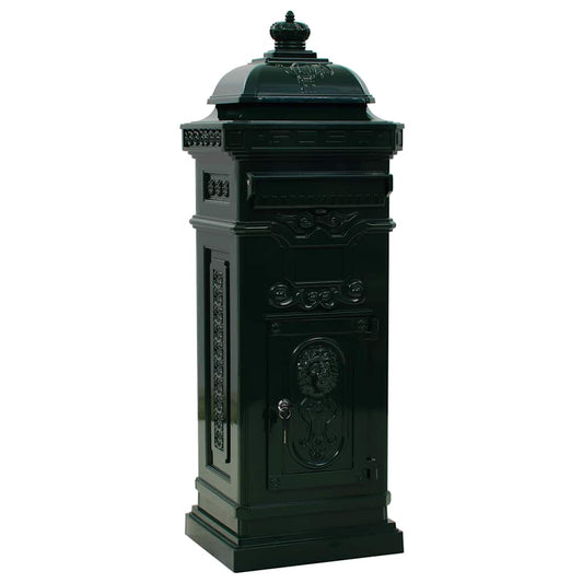 43890 vidaXL Pillar Letterbox Aluminium Vintage Style Rustproof Green