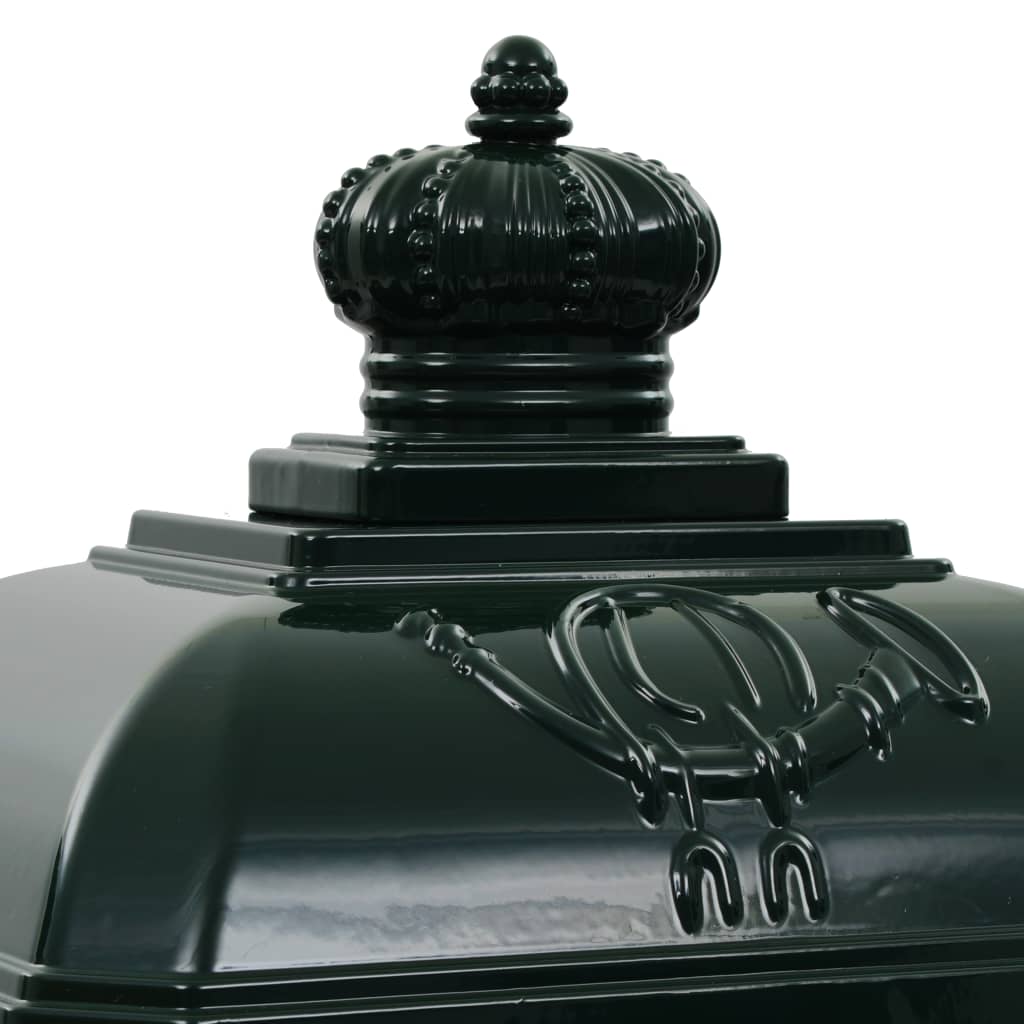 vidaXL Pillar Letterbox | Green | Cast aluminium | Large | Decorative Inlays