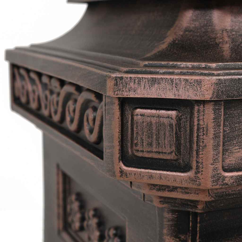 43892 vidaXL Pillar Letterbox Aluminium Vintage Style Rustproof Bronze