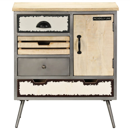 vidaXL Sideboard | Natural Mango Wood With Steel Accents