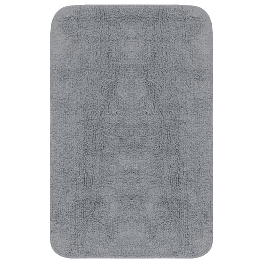 vidaXL Bathroom Mat Set 3 Pieces Fabric Grey