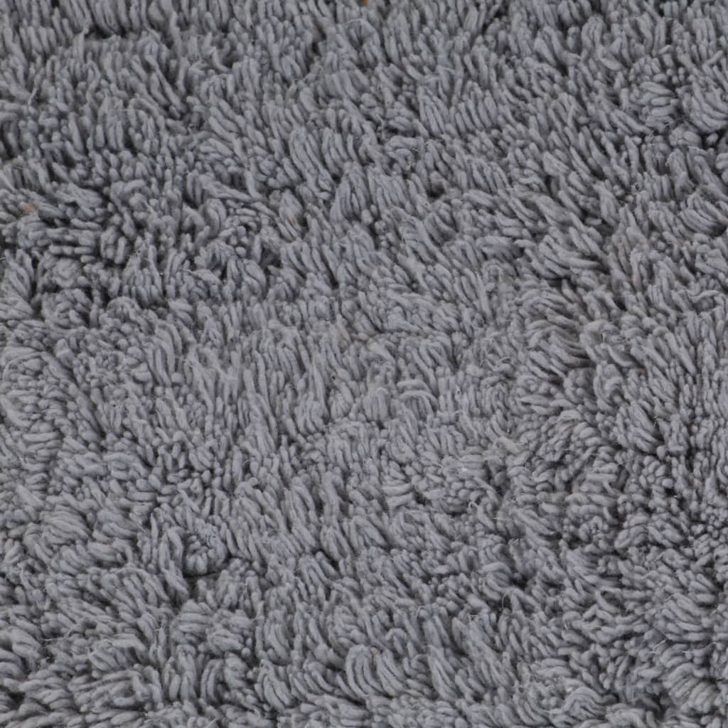 vidaXL Bathroom Mat Set 3 Pieces Fabric Grey