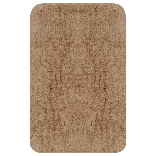 vidaXL Bathroom Mat Set 3 Pieces Fabric Beige