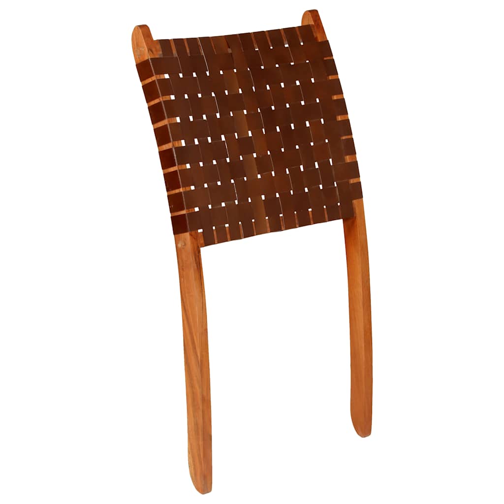vidaXL Chair | Brown | Real goat leather, Solid acacia wood | Standard size