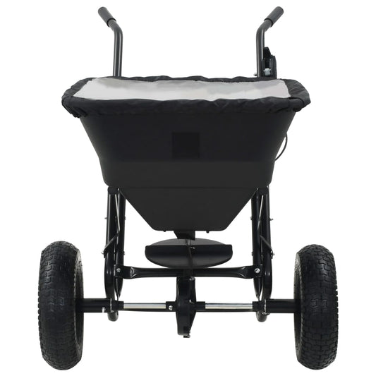 142966 vidaXL Walk Behind Salt Spreader PVC and Steel 106x73x76 cm 45 L
