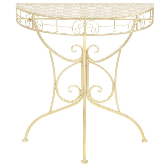 245930 vidaXL Side Table Vintage Style Half Round Metal 72x36x74 cm Gold