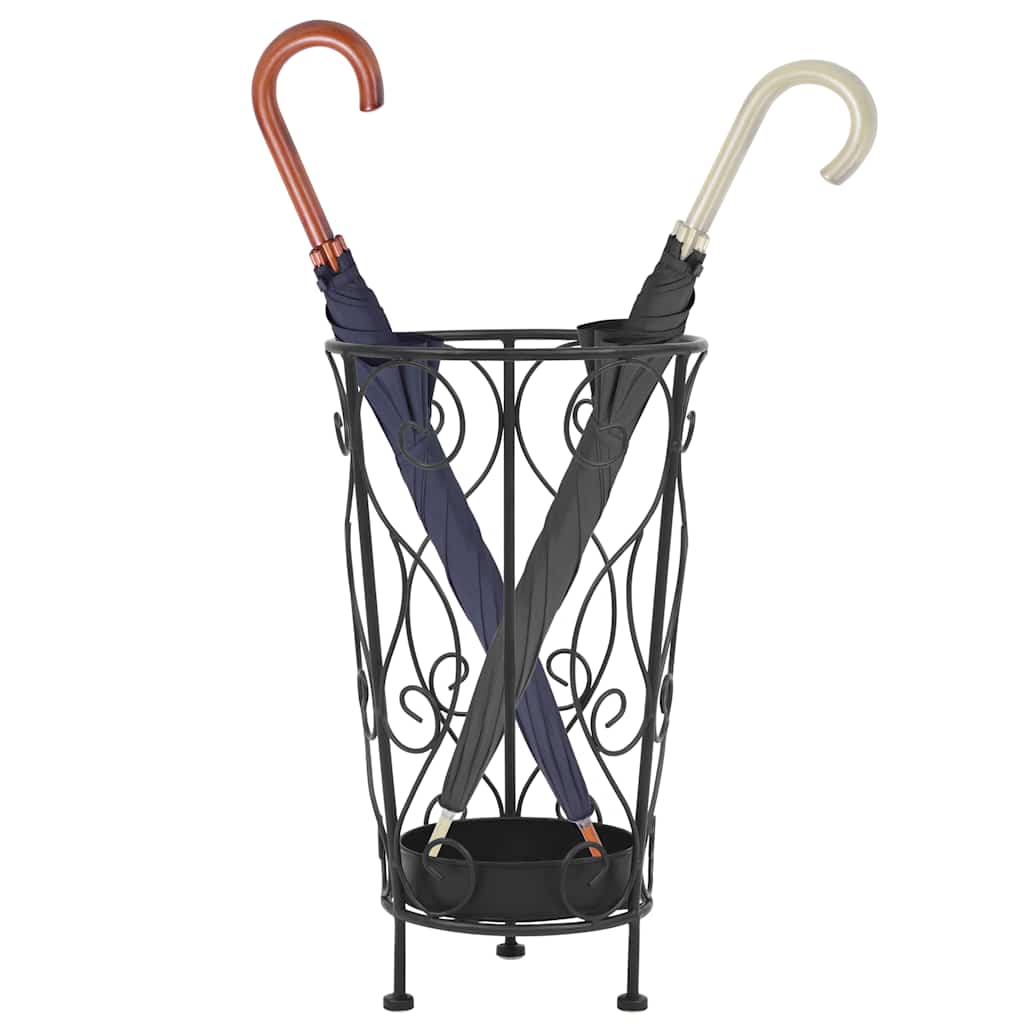 245932 vidaXL Umbrella Stand Vintage Style Metal 26x46 cm Black