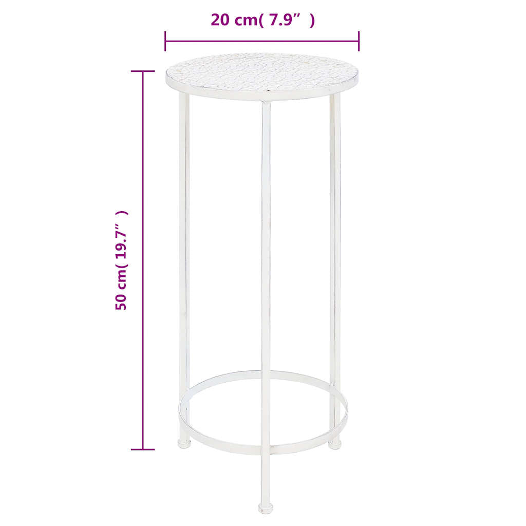 vidaXL Plant Stand Set 3 Pieces Vintage Style Metal Antique White