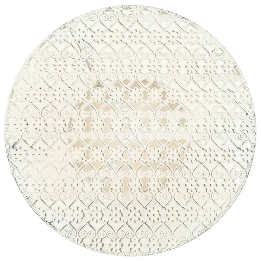 245938 vidaXL Bistro Table Vintage Style Round Metal 40x70 cm White