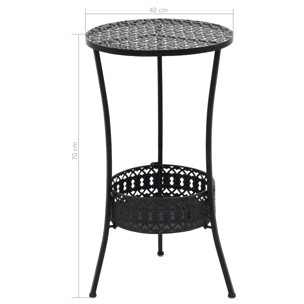 245939 vidaXL Bistro Table Black 40x70 cm Metal