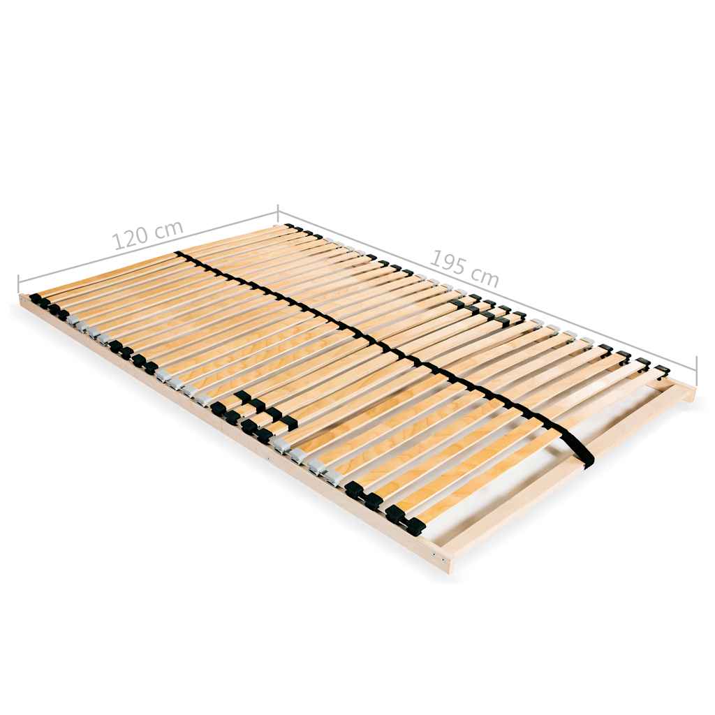 vidaXL Slatted Bed Base without Mattress with 28 Slats 7 Zones 120x200 cm