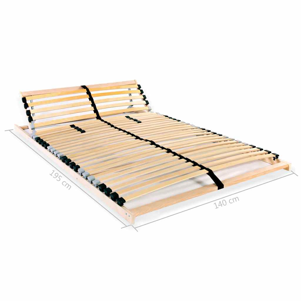 vidaXL Bed Slatted Base | Natural wood | Solid beech wood frame, Birch slats