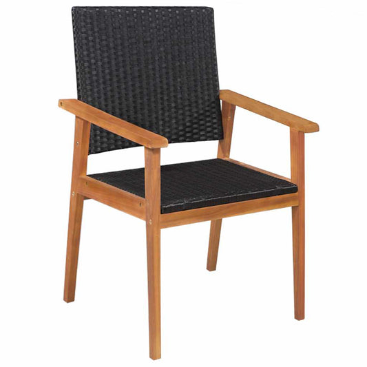44074 vidaXL 5 Piece Outdoor Dining Set Poly Rattan Black and Brown
