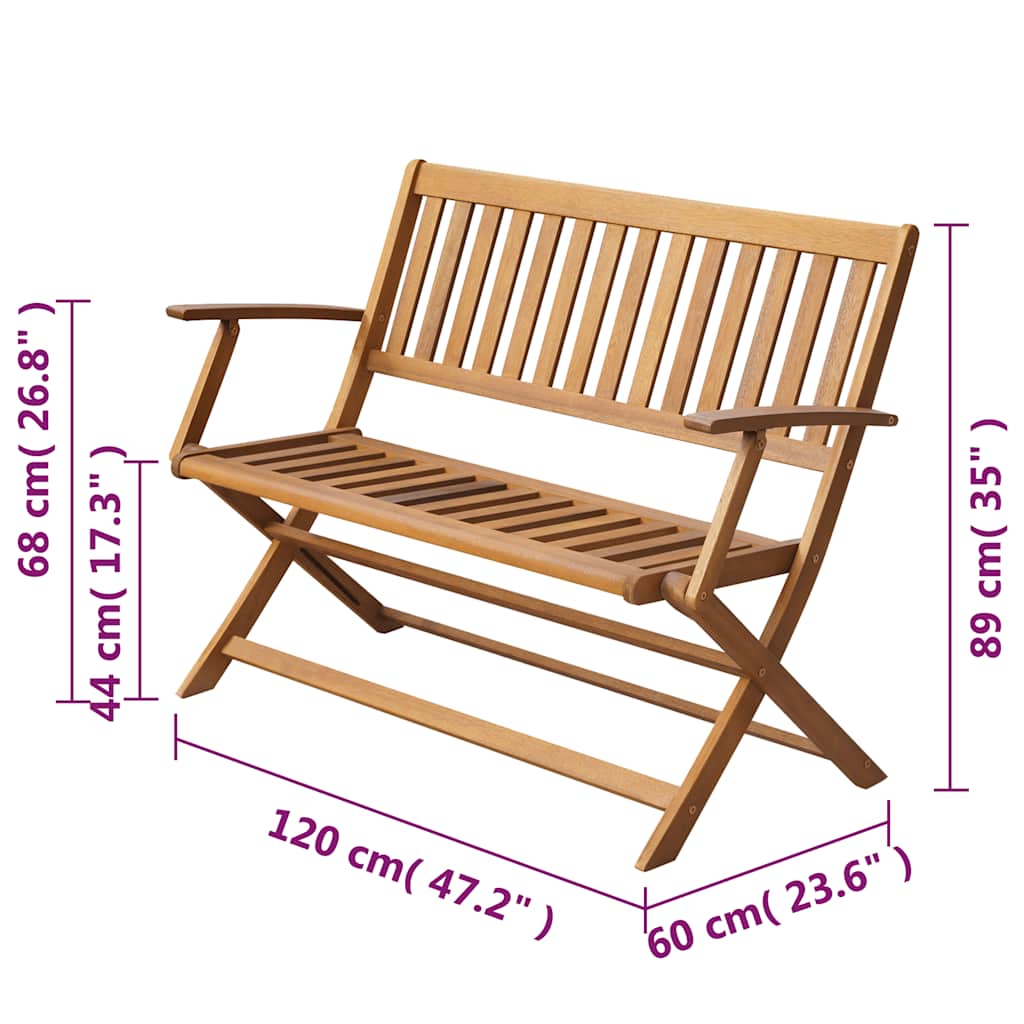 44132 vidaXL Garden Bench 120 cm Solid Acacia Wood