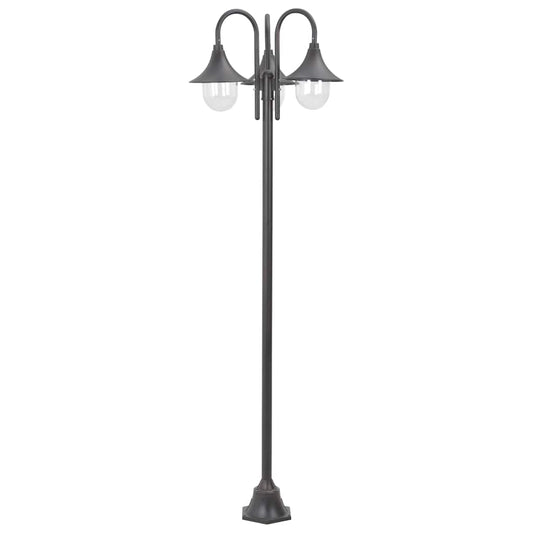 44207 vidaXL Garden Post Light E27 220 cm Aluminium 3-Lantern Bronze