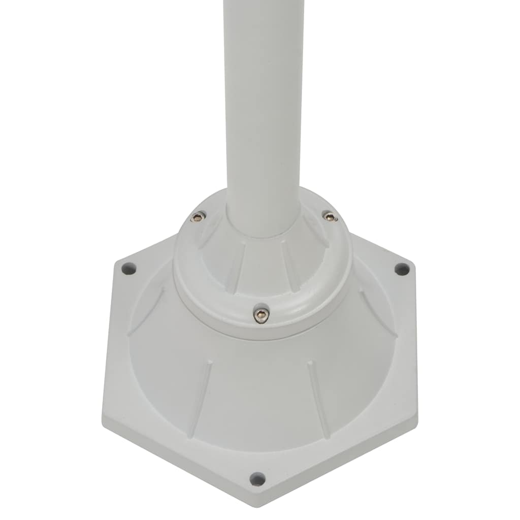 44208 vidaXL Garden Post Light E27 220 cm Aluminium 2-Lantern White