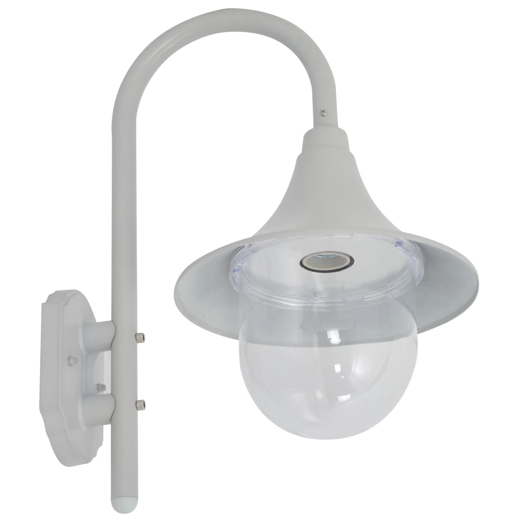 44212 vidaXL Garden Wall Lamp E27 42 cm Aluminium White