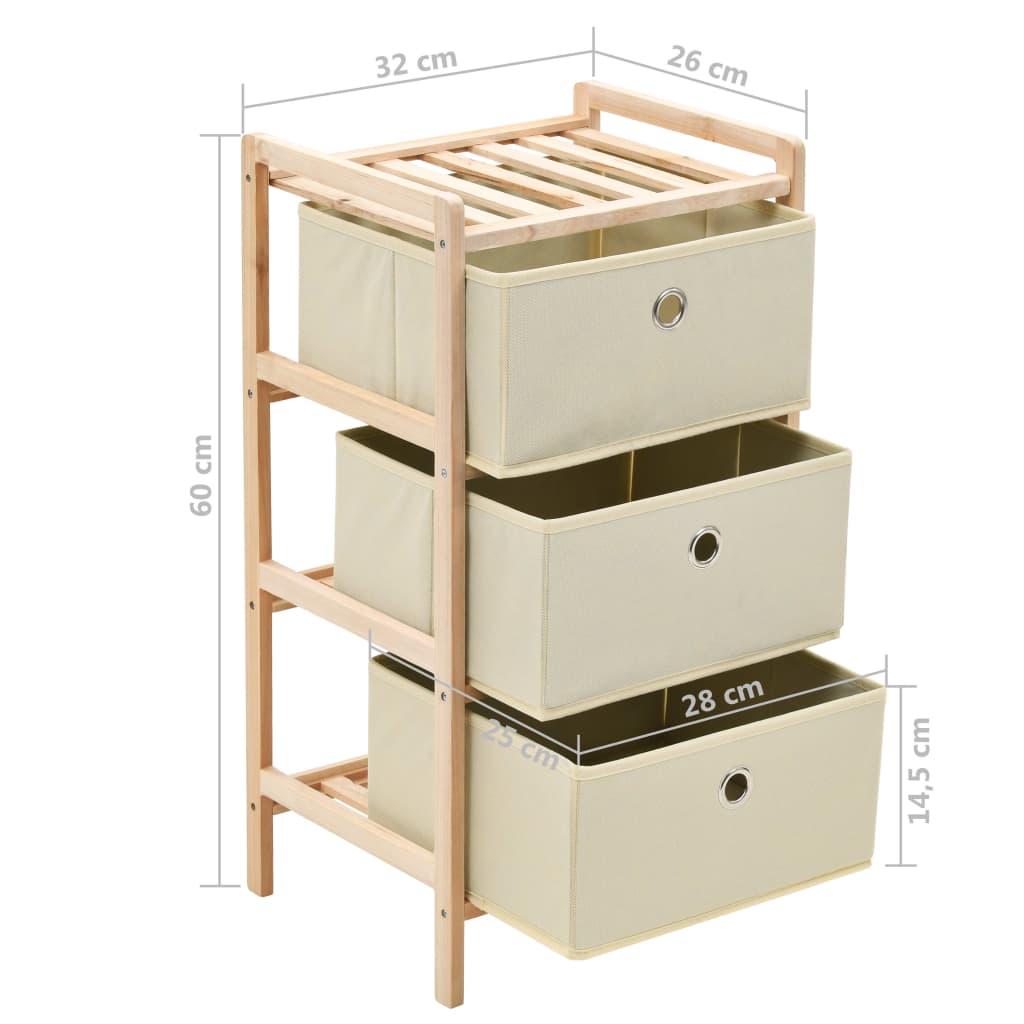 vidaXL Storage Rack | Beige | Solid Cedar wood, Polypropylene fabric