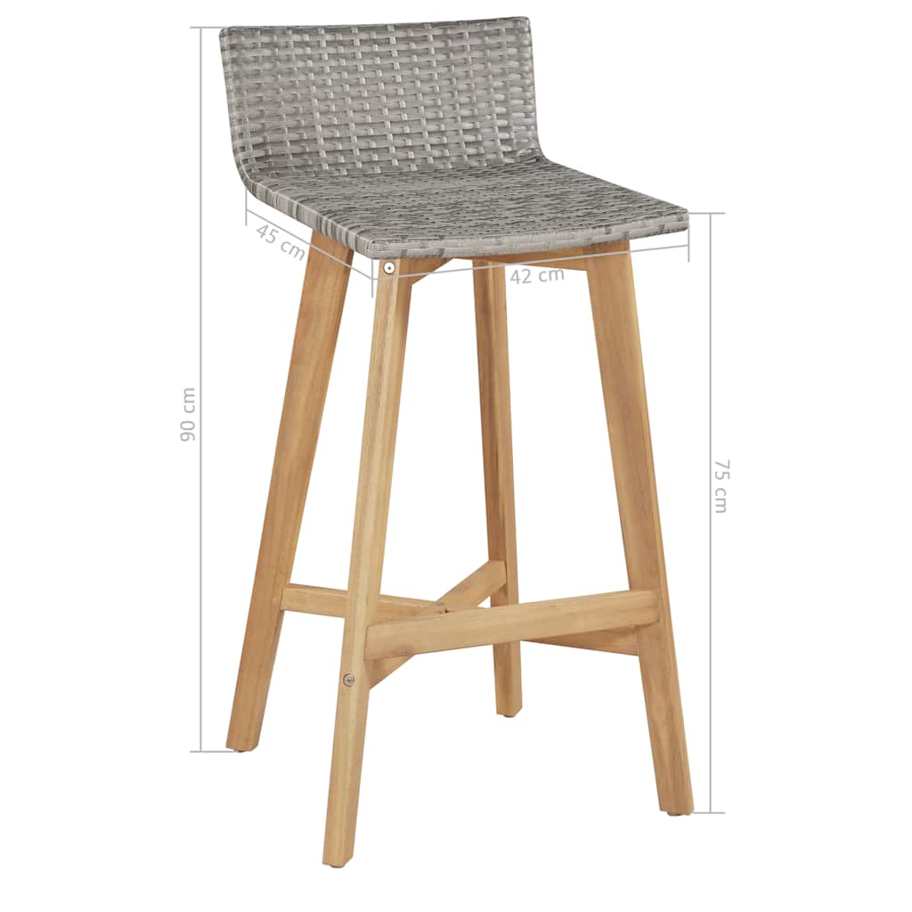 44221 vidaXL 5 Piece Outdoor Dining Set Solid Acacia Wood