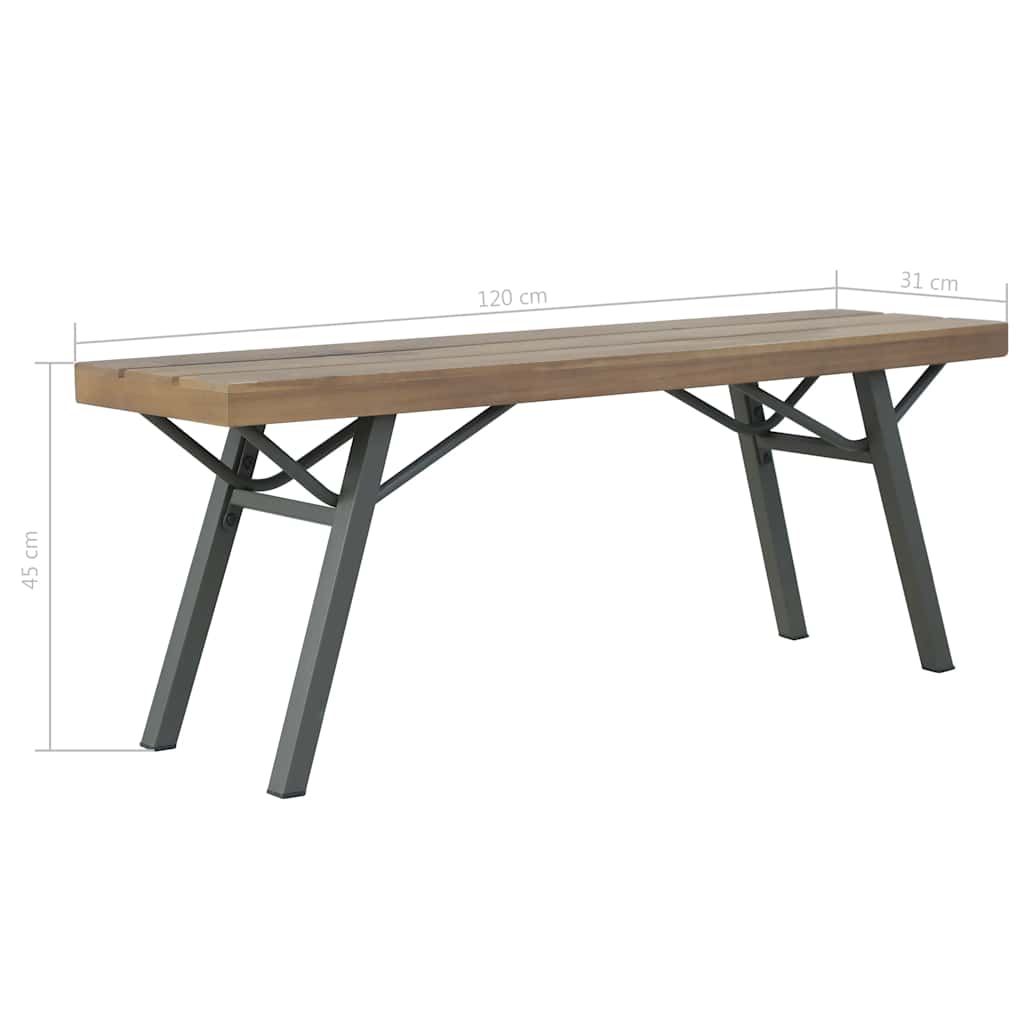 44252 vidaXL Garden Bench 120 cm Solid Acacia Wood