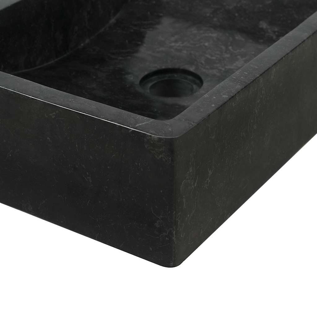 142772 vidaXL Sink 45x30x12 cm Marble High Gloss Black