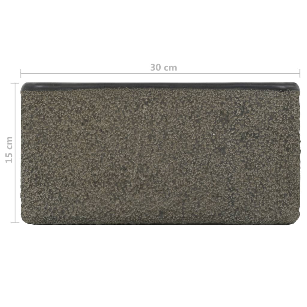 142779 vidaXL Sink 30x30x15 cm Riverstone Black