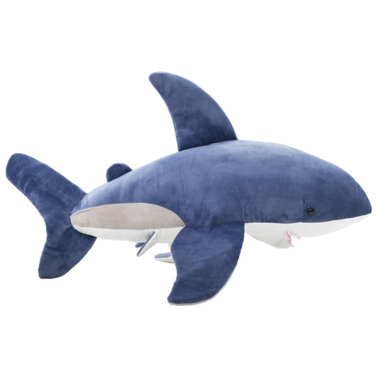 vidaXL White Shark Cuddly Toy Plush Blue and White