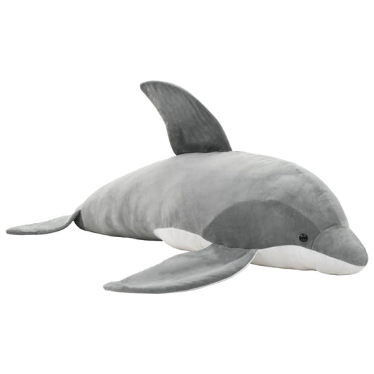 80230 vidaXL Dolphin Cuddly Toy Plush Grey