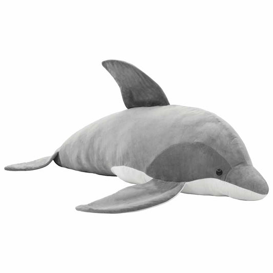 80231 vidaXL Dolphin Cuddly Toy Plush Grey