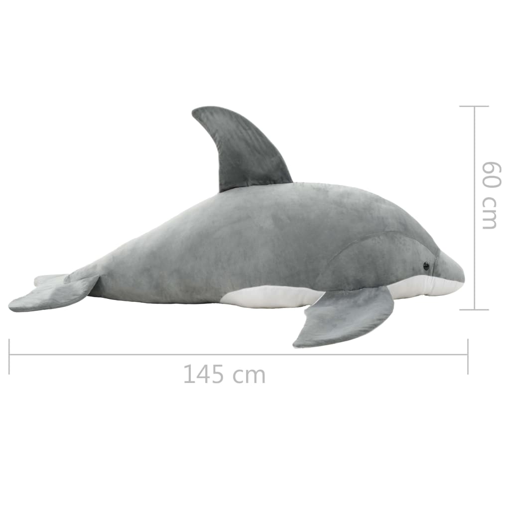80231 vidaXL Dolphin Cuddly Toy Plush Grey