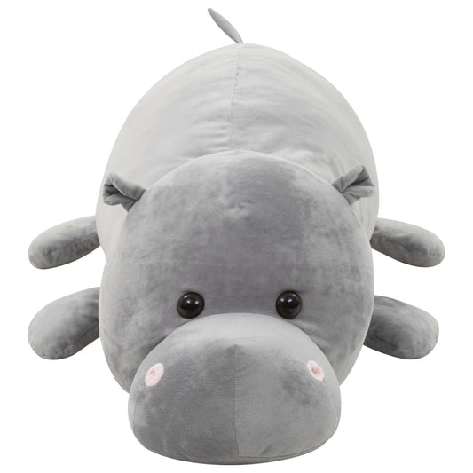 80245 vidaXL Hippo Cuddly Toy Plush Grey