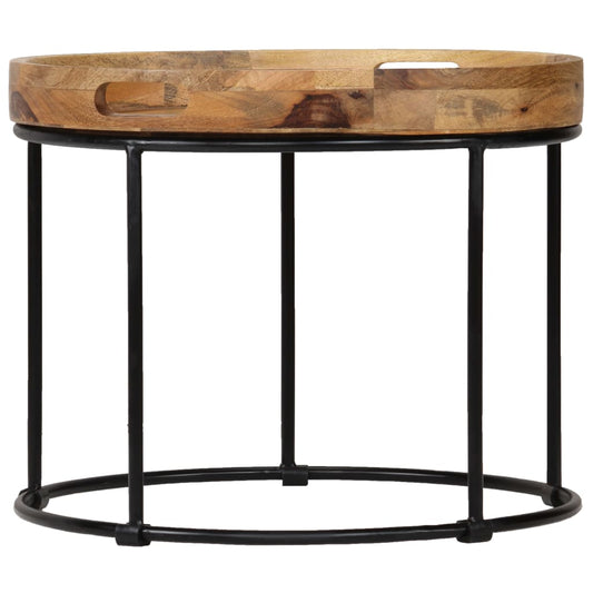 vidaXL Coffee Table | Brown and black | Solid mango wood and powder-coated steel
