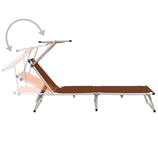 vidaXL Sun Lounger | Brown | Aluminium, steel, textilene | One size | Foldable