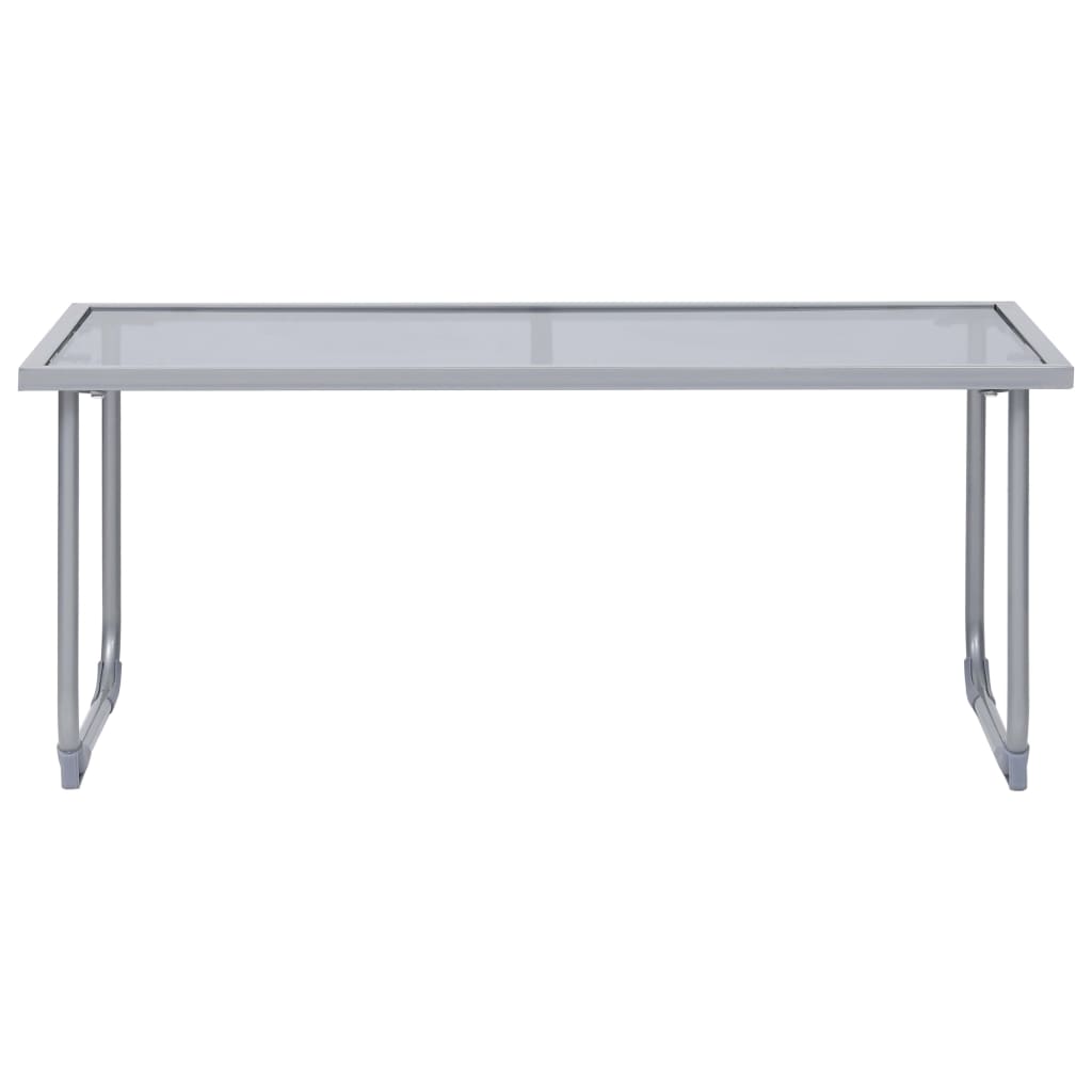 vidaXL Garden Set | Grey | Textilene fabric, Steel, Glass | Standard | Durable