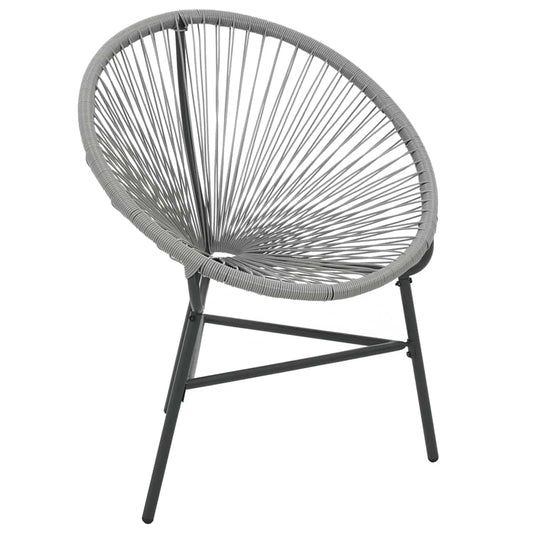 44481 vidaXL Garden Moon Chair Poly Rattan Grey