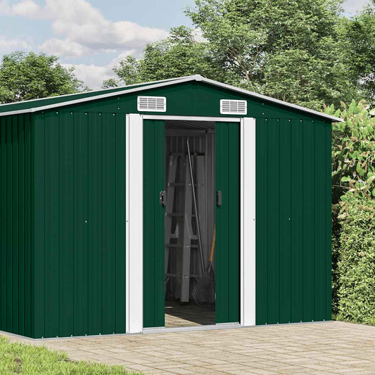vidaXL Garden Shed 257x392x181 cm Metal Green