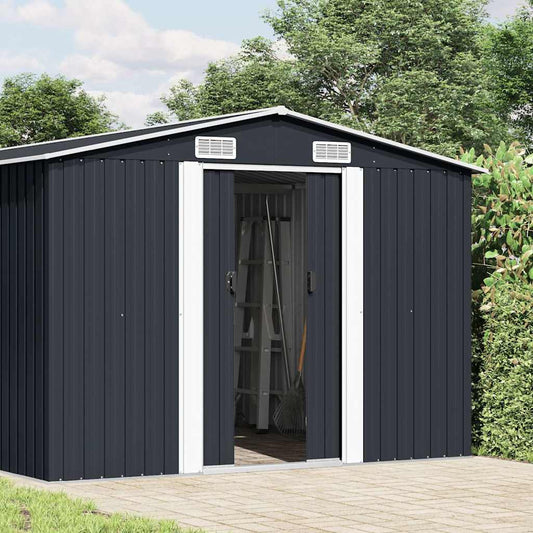vidaXL Garden Shed 257x392x181 cm Metal Anthracite