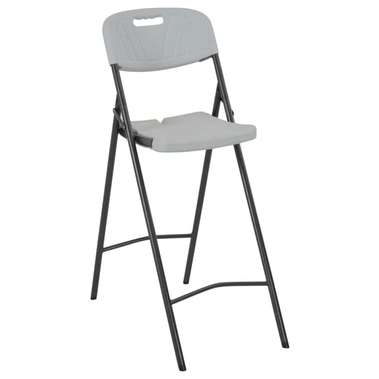 44561 vidaXL Folding Bar Chairs 2 pcs HDPE and Steel White
