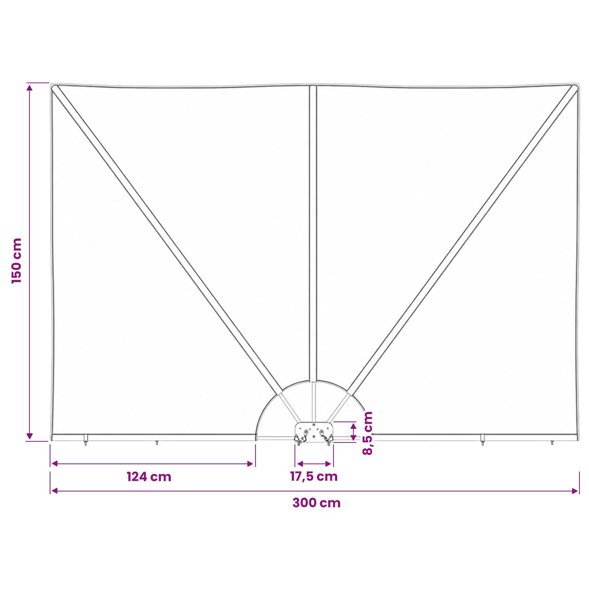 44568 vidaXL Collapsible Terrace Side Awning Cream 300x150 cm