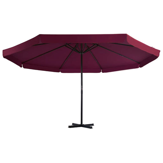 vidaXL Outdoor Parasol with Aluminium Pole 500 cm Bordeaux Red
