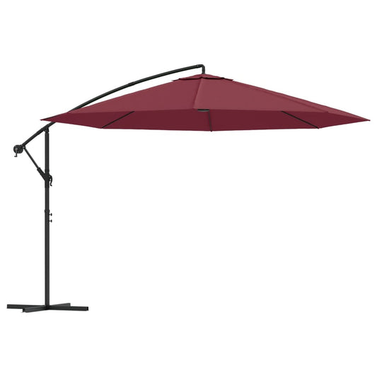 vidaXL Cantilever Garden Parasol | Bordeaux Red | Polyester, Metal, Steel