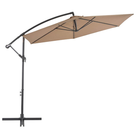 vidaXL Cantilever Garden Parasol with Aluminium Pole 300 cm Taupe