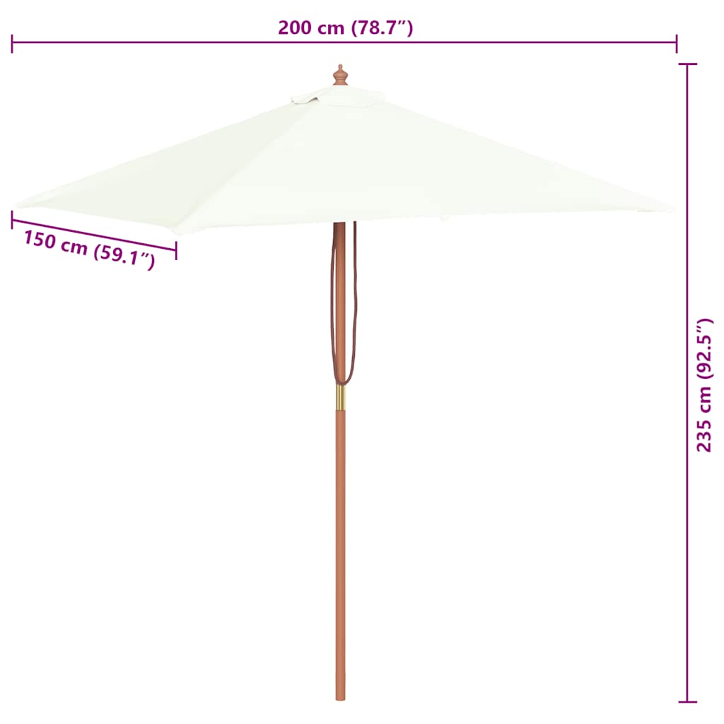 vidaXL Garden Parasol | Sand | Laminated bamboo and hardwood, Polyester