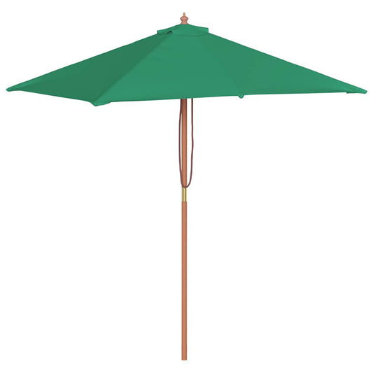 44534 vidaXL Outdoor Parasol with Wooden Pole 150x200 cm Green
