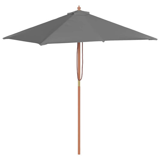 44535 vidaXL Outdoor Parasol with Wooden Pole 150x200 cm Anthracite