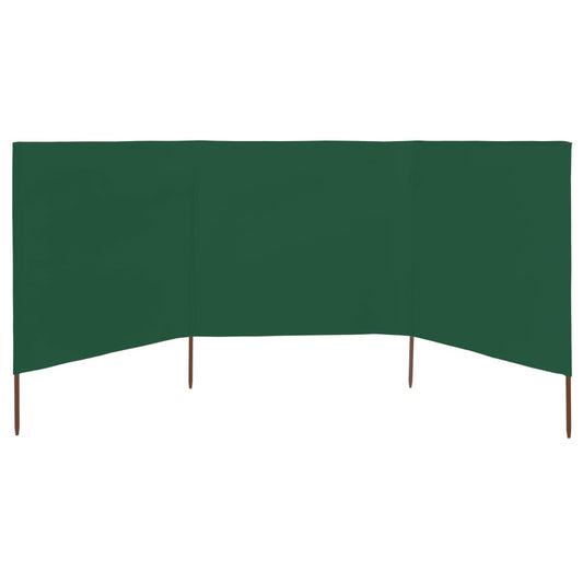 vidaXL 3-panel Wind Screen Fabric 400x120 cm Green