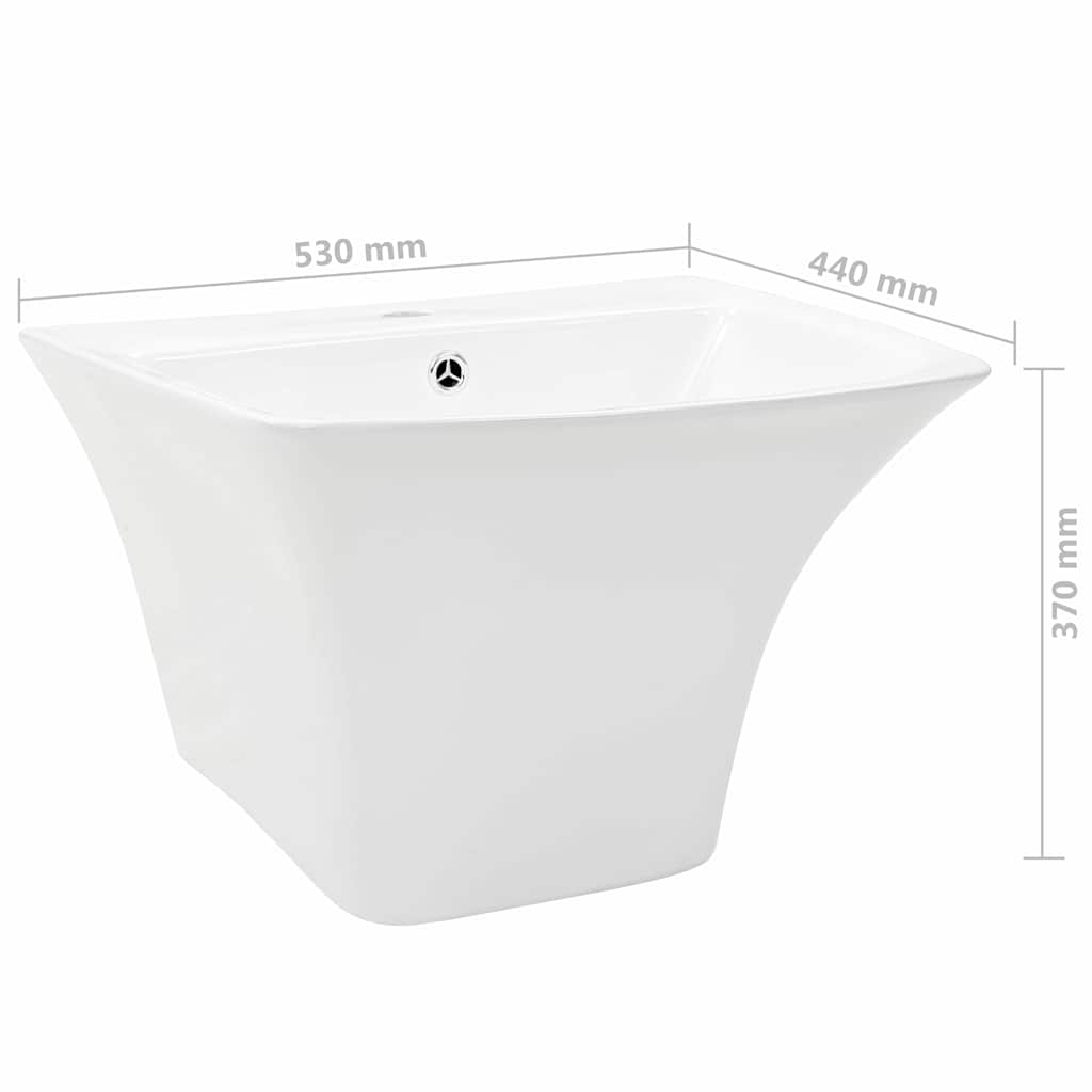 vidaXL Basin White 53 x 44 x 37 cm Glazed Ceramic